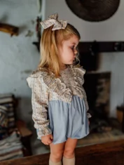 Fofo Menina - Mel Folhos com Azul - 2