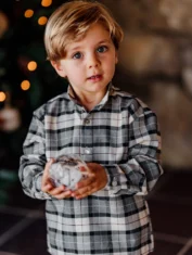 Camisa Natal Azevinho cinza escuro - 1